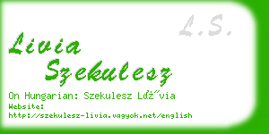 livia szekulesz business card